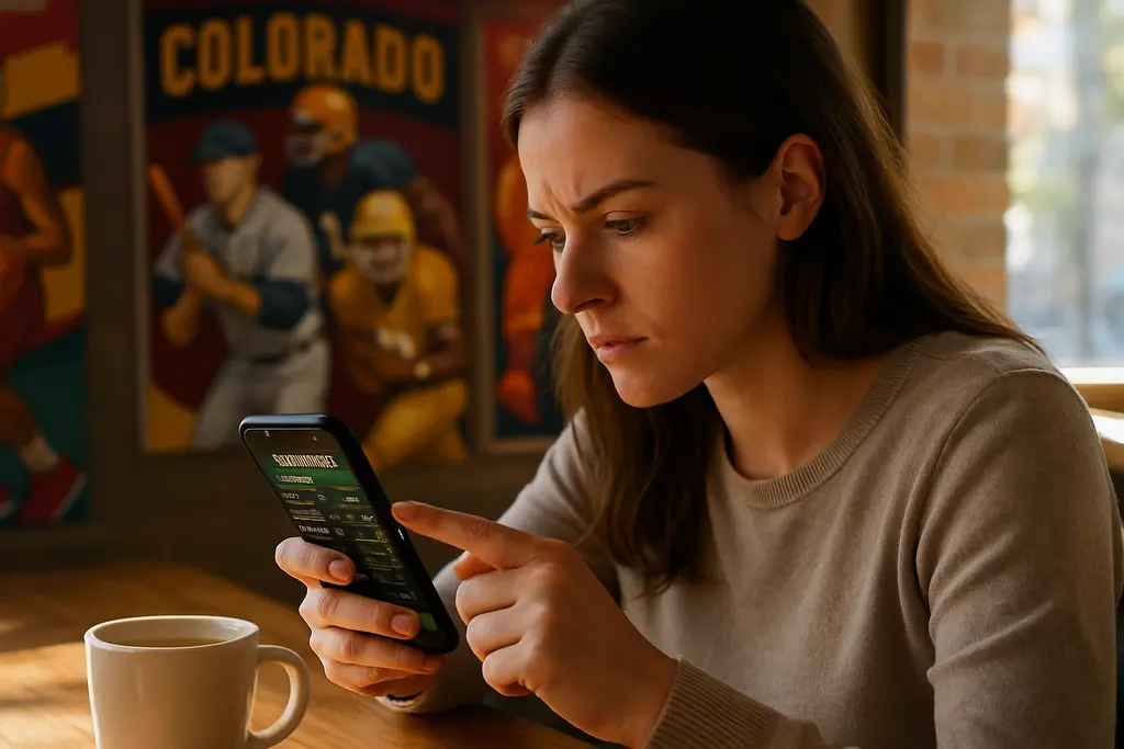 Colorado Betting Rules review on a laptop beside a notebook and payment card
