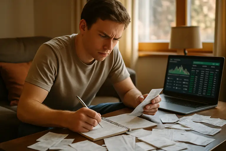 Notebook and calculator beside a screen showing sports betting market records