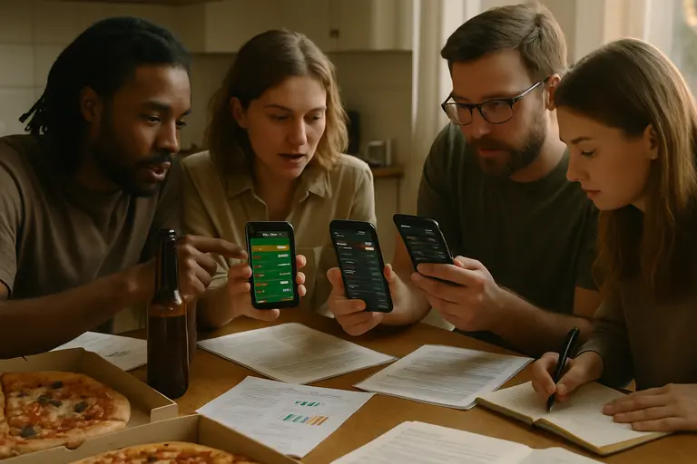 Person checking several sportsbook prices on phone and laptop
