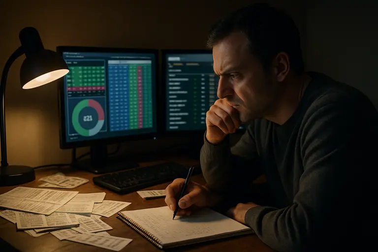 Sports bettor comparing implied probability notes across several market types