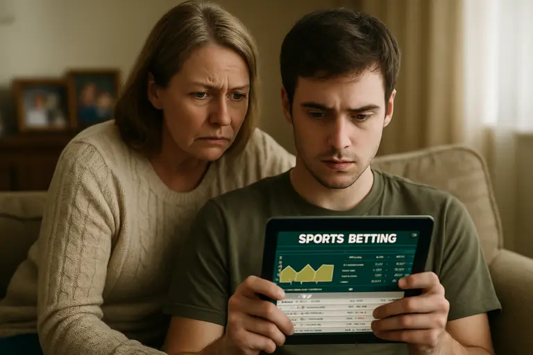 Mobile betting account controls displayed near written budget notes