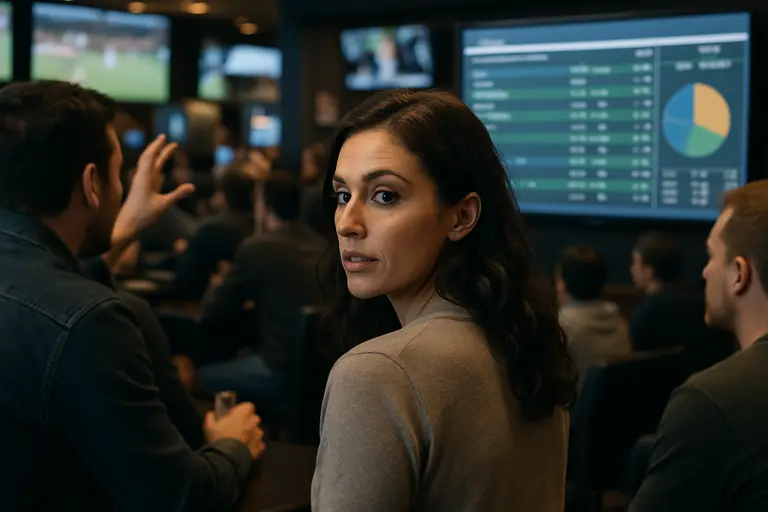 Two betting apps displayed beside a notebook used for line comparison