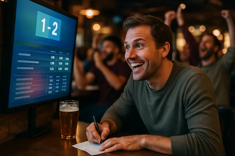 Multiple betting accounts compared on a laptop with handwritten odds notes