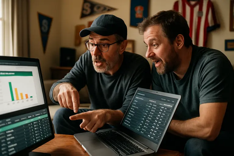 Multiple sportsbook screens compared beside a market margin worksheet