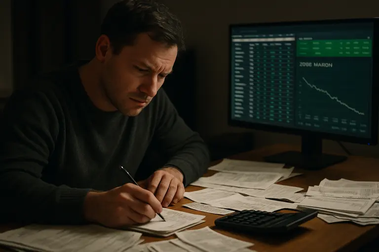 Notebook with betting records, calculator, and charts for bankroll tracking