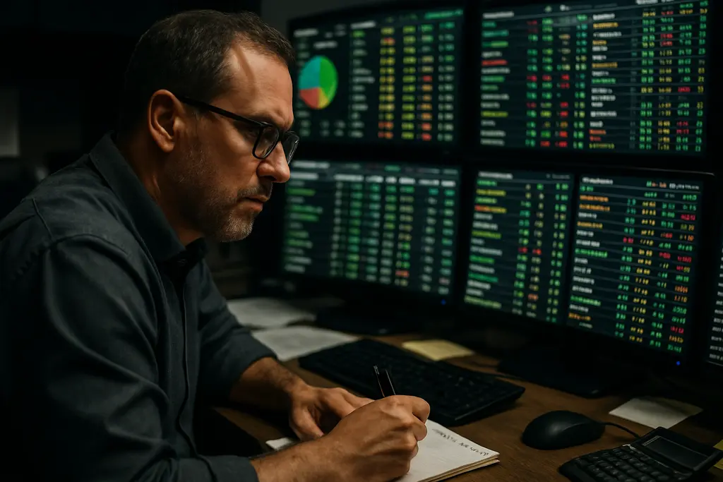 Sportsbook margins chart beside a soccer ball and betting notes on a desk